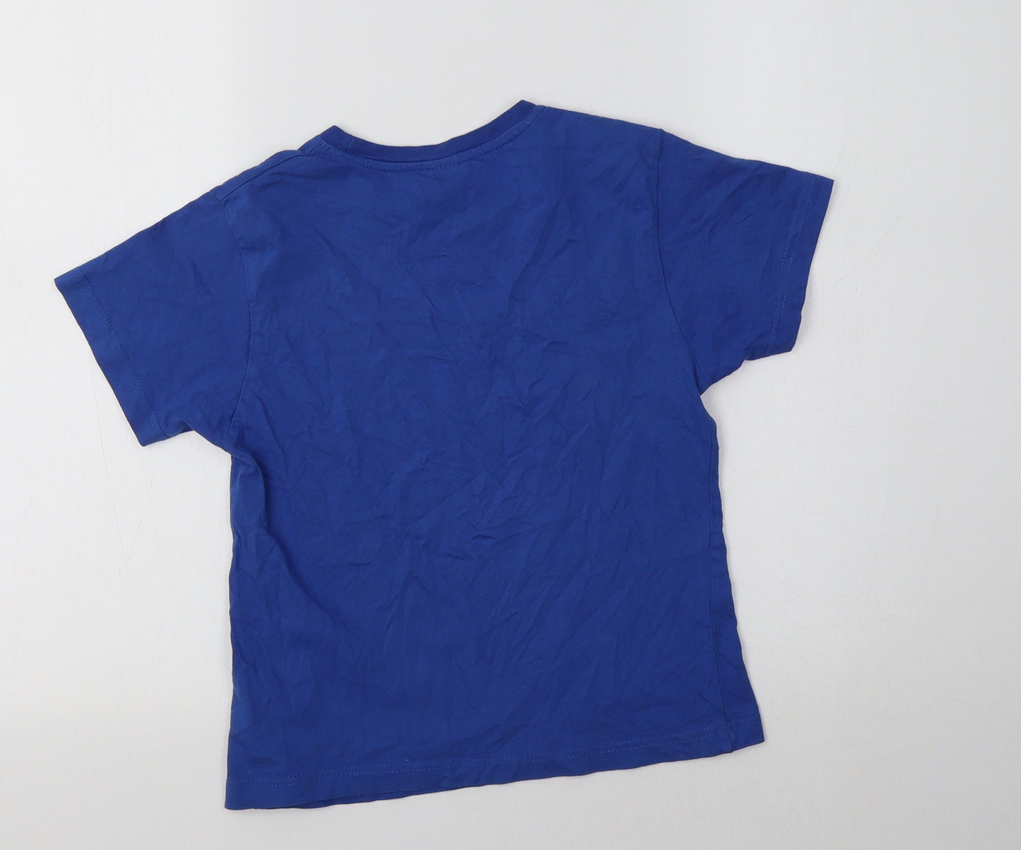 Roly Boys Blue  Cotton Basic T-Shirt Size 7-8 Years Crew Neck