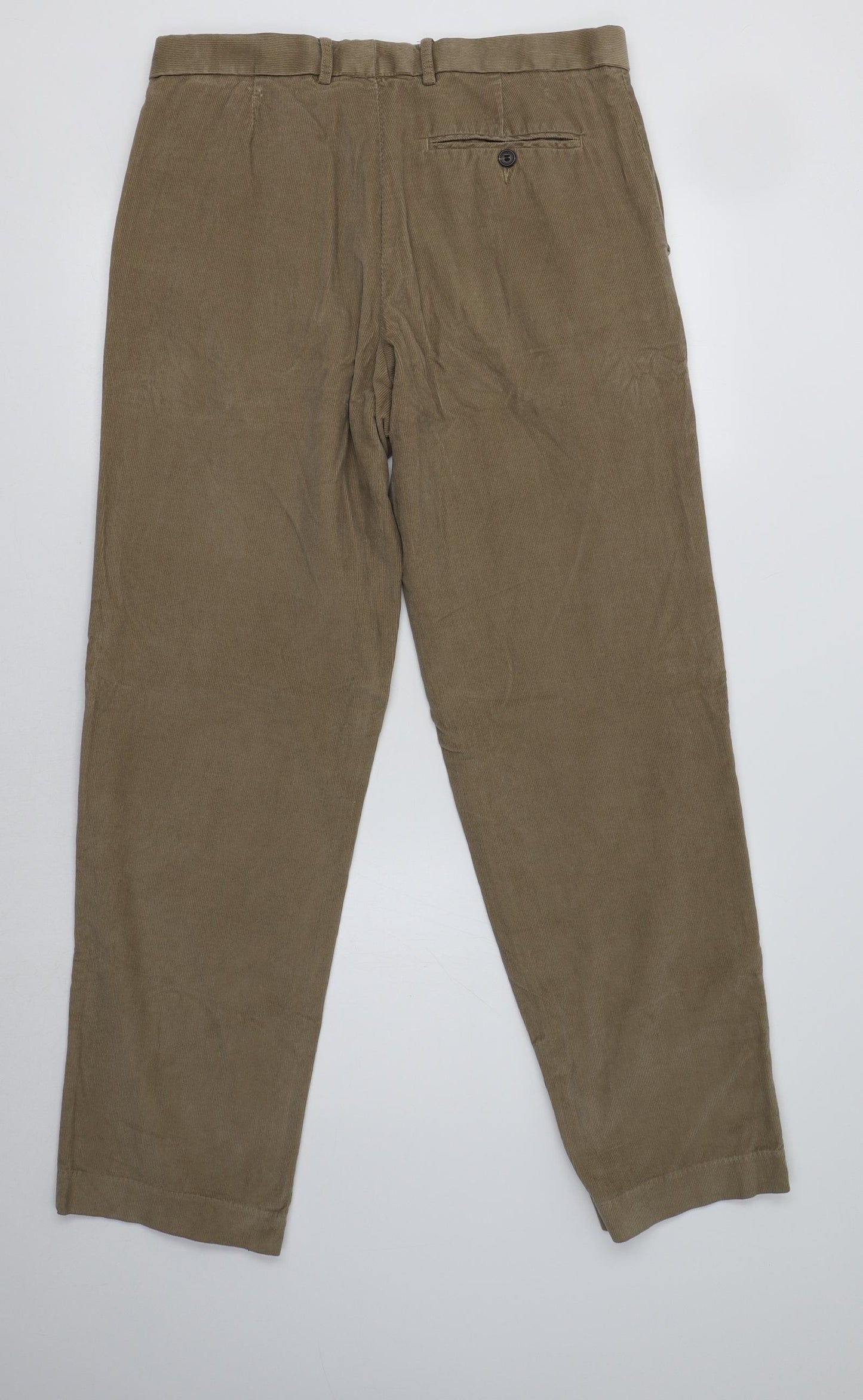 M&S Mens Beige  Cotton Trousers  Size 34 L33 in Regular
