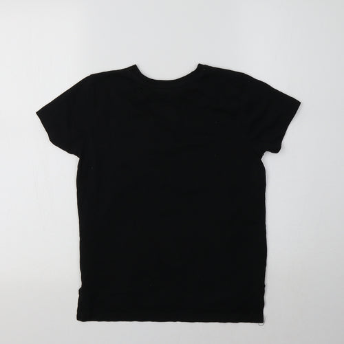 Primark Girls Black  Cotton Basic Polo Size 8-9 Years Crew Neck  - PlayStation