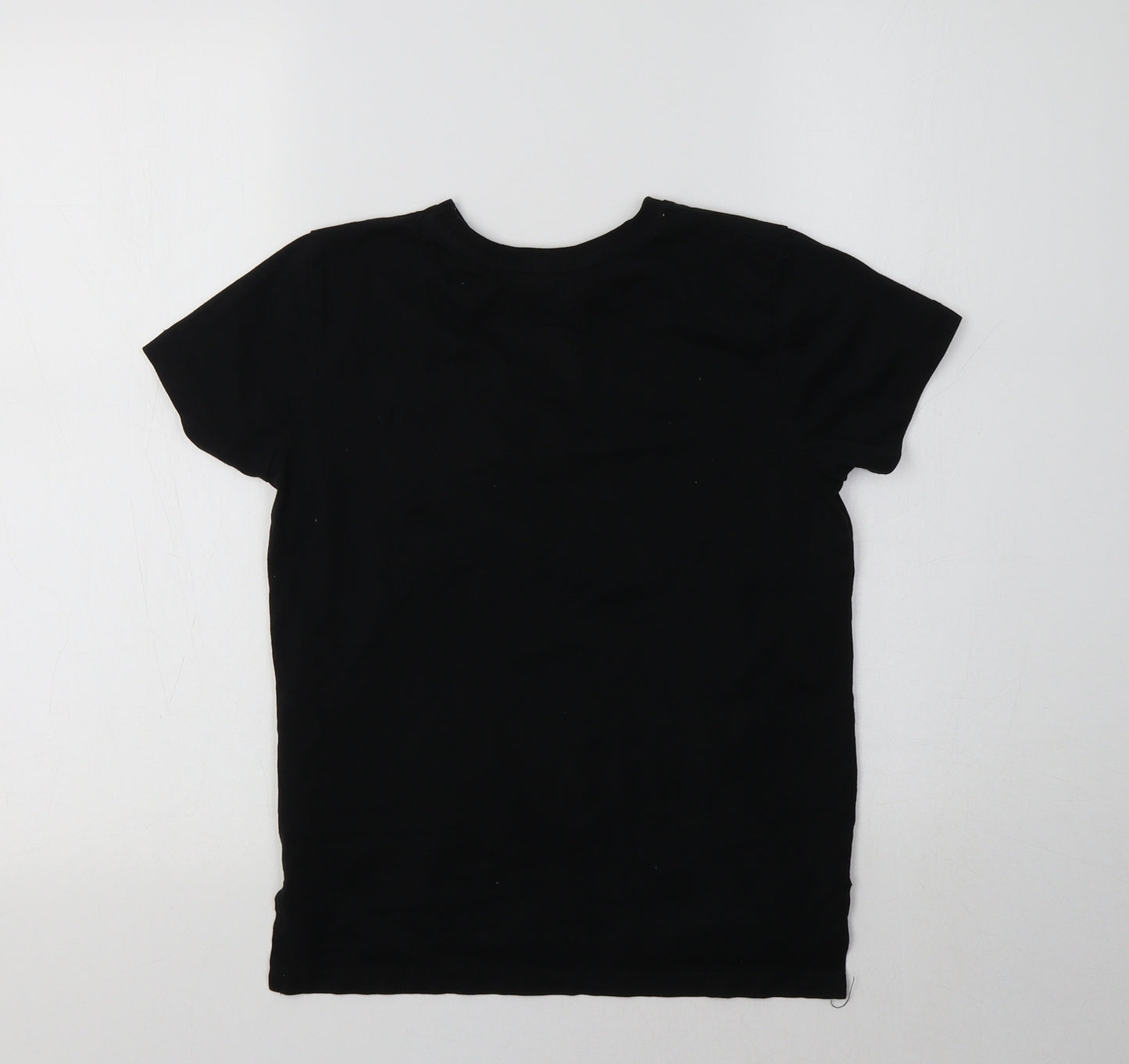 Primark Girls Black  Cotton Basic Polo Size 8-9 Years Crew Neck  - PlayStation