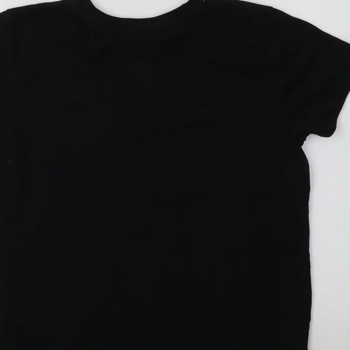 Primark Girls Black  Cotton Basic Polo Size 8-9 Years Crew Neck  - PlayStation