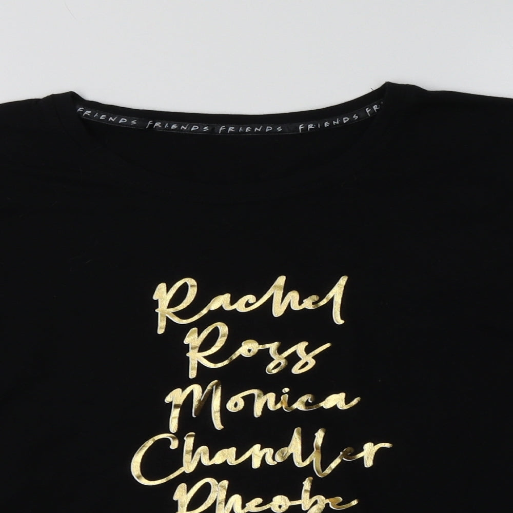 George Womens Black  Cotton Basic T-Shirt Size 12 Crew Neck - Friends Central Perk