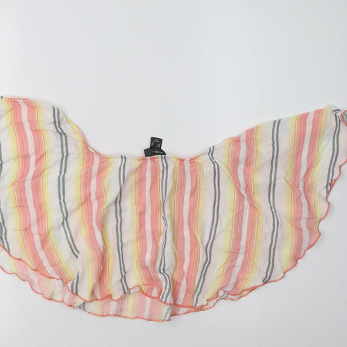 Primark Womens Multicoloured Striped Viscose Cropped Blouse Size 14 Off the Shoulder