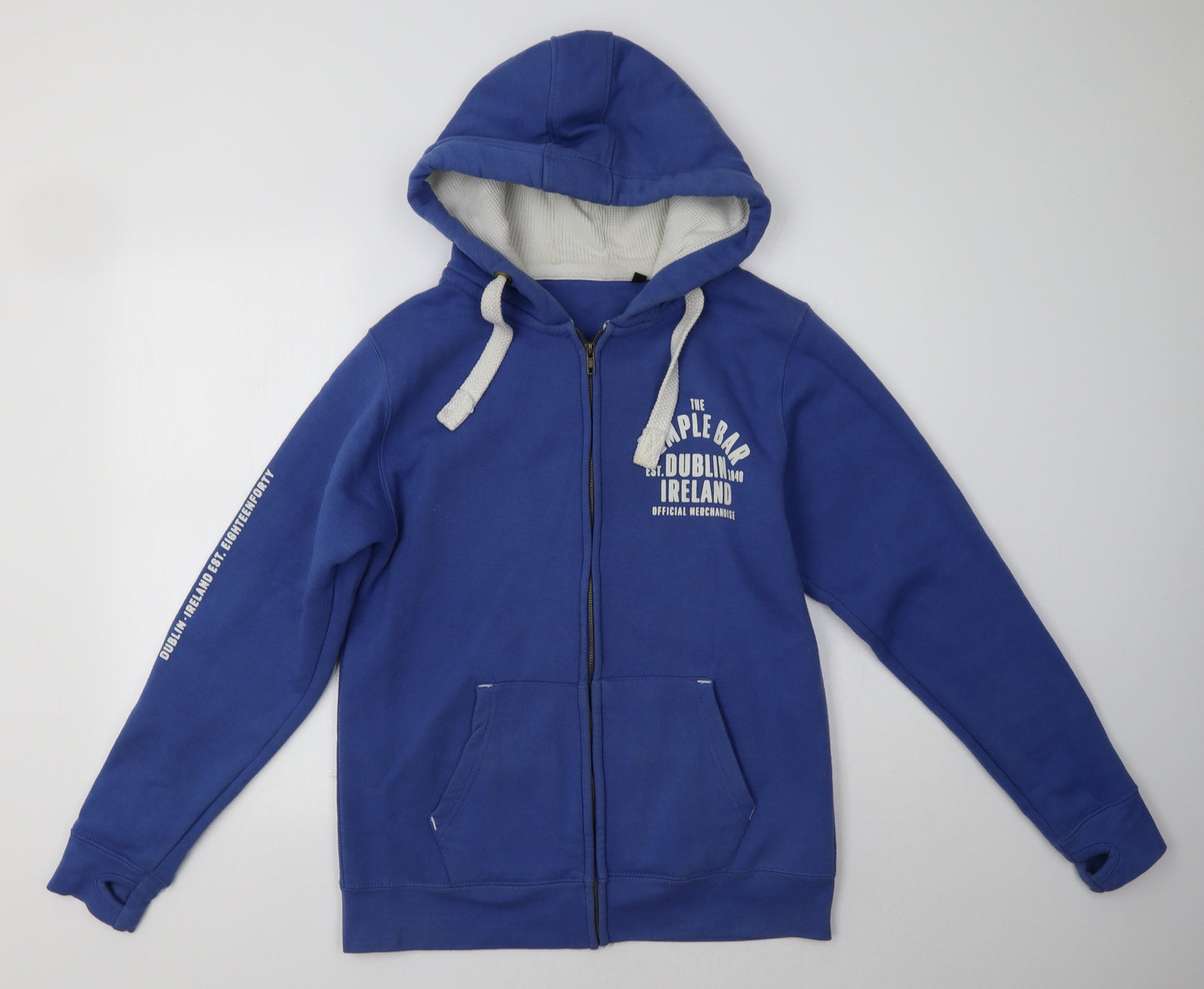Preworn Mens Blue  Cotton Full Zip Hoodie Size M   - Dublin