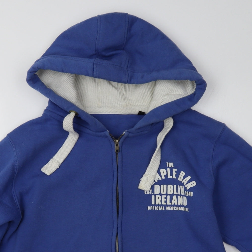 Preworn Mens Blue  Cotton Full Zip Hoodie Size M   - Dublin