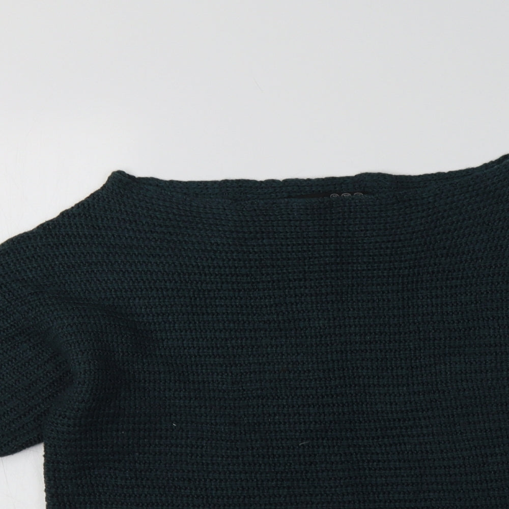 Primark Womens Green Boat Neck  Acrylic Pullover Jumper Size 10