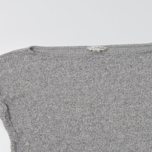 Miss Selfridge Womens Grey Boat Neck  Viscose Pullover Jumper Size 8