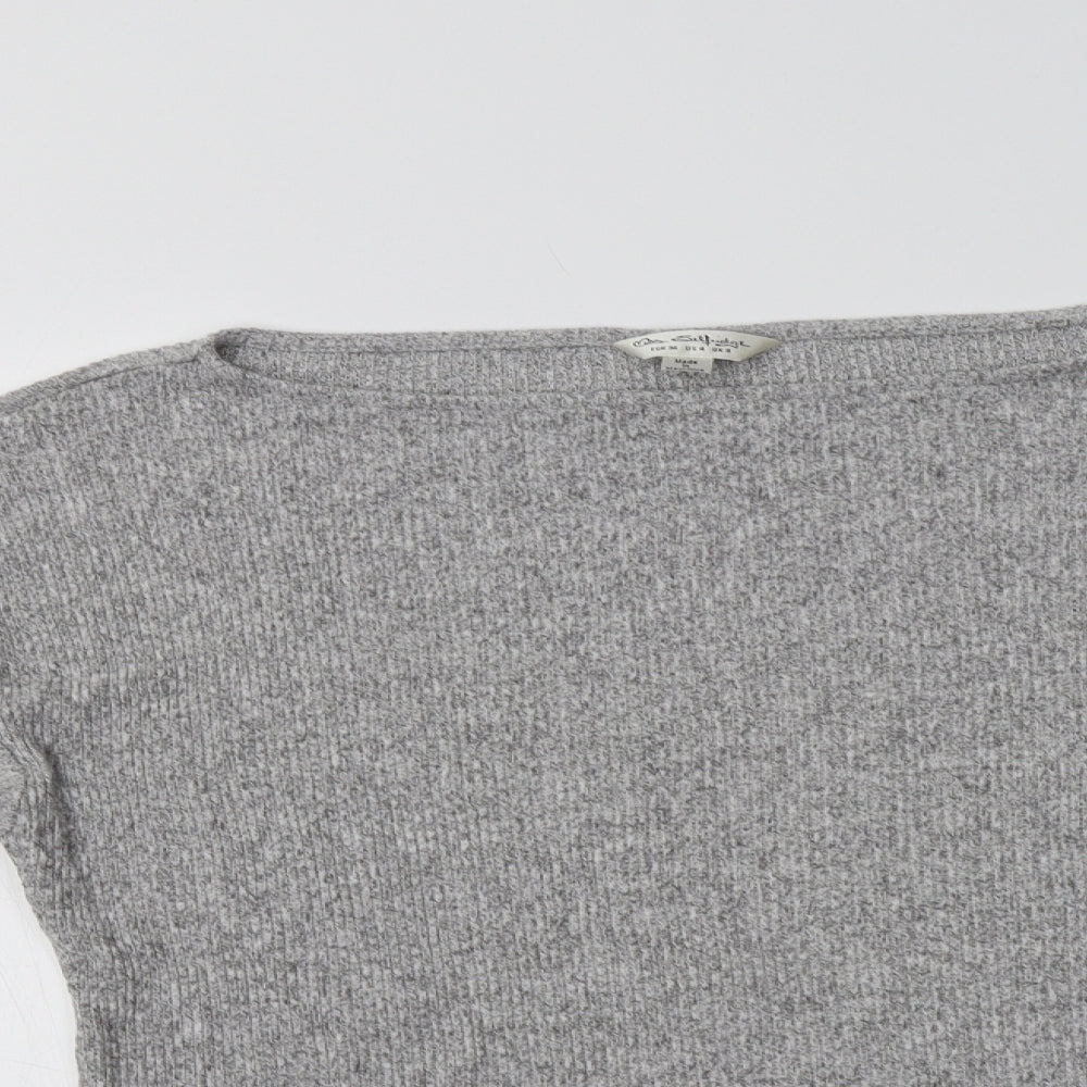 Miss Selfridge Womens Grey Boat Neck  Viscose Pullover Jumper Size 8