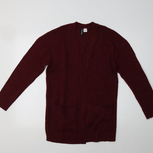 H&M Womens Purple V-Neck  Acrylic Cardigan Jumper Size S