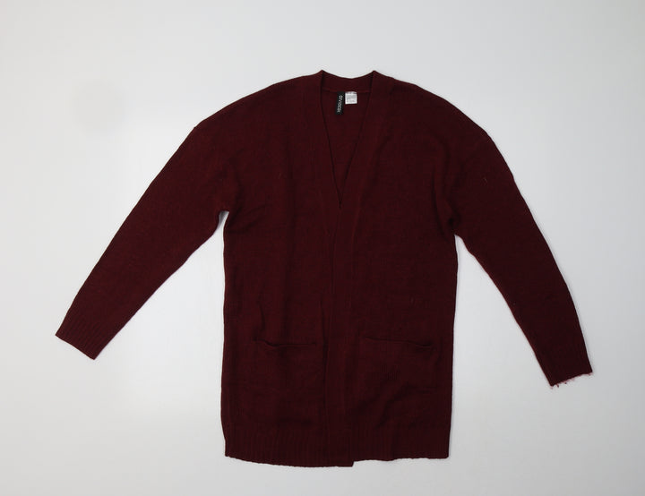 H&M Womens Purple V-Neck  Acrylic Cardigan Jumper Size S