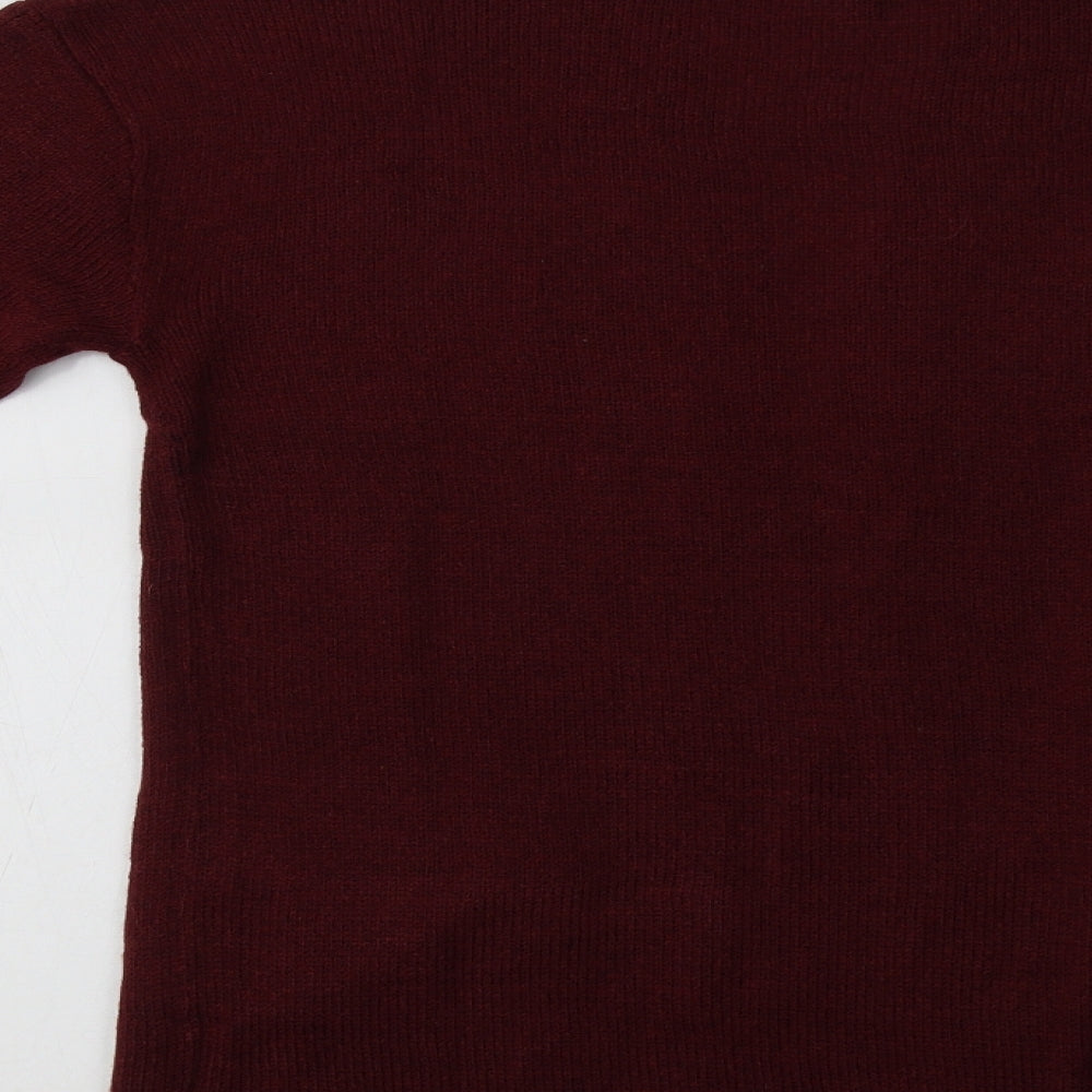 H&M Womens Purple V-Neck  Acrylic Cardigan Jumper Size S