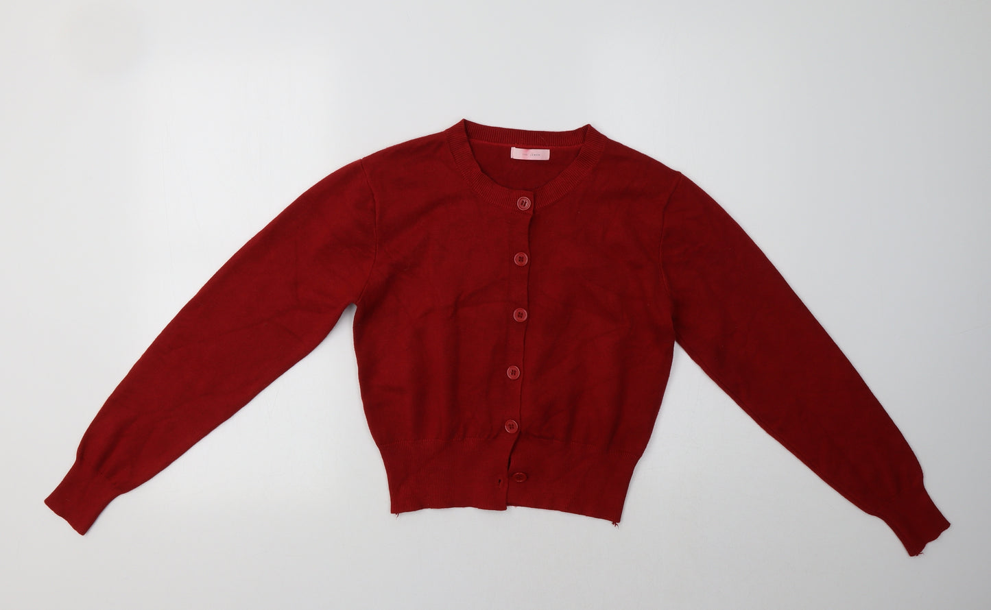 The Lemon Womens Red Crew Neck   Cardigan Jumper Size S