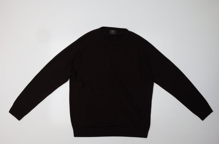 F&F Mens Purple Collared  Acrylic Pullover Jumper Size XL