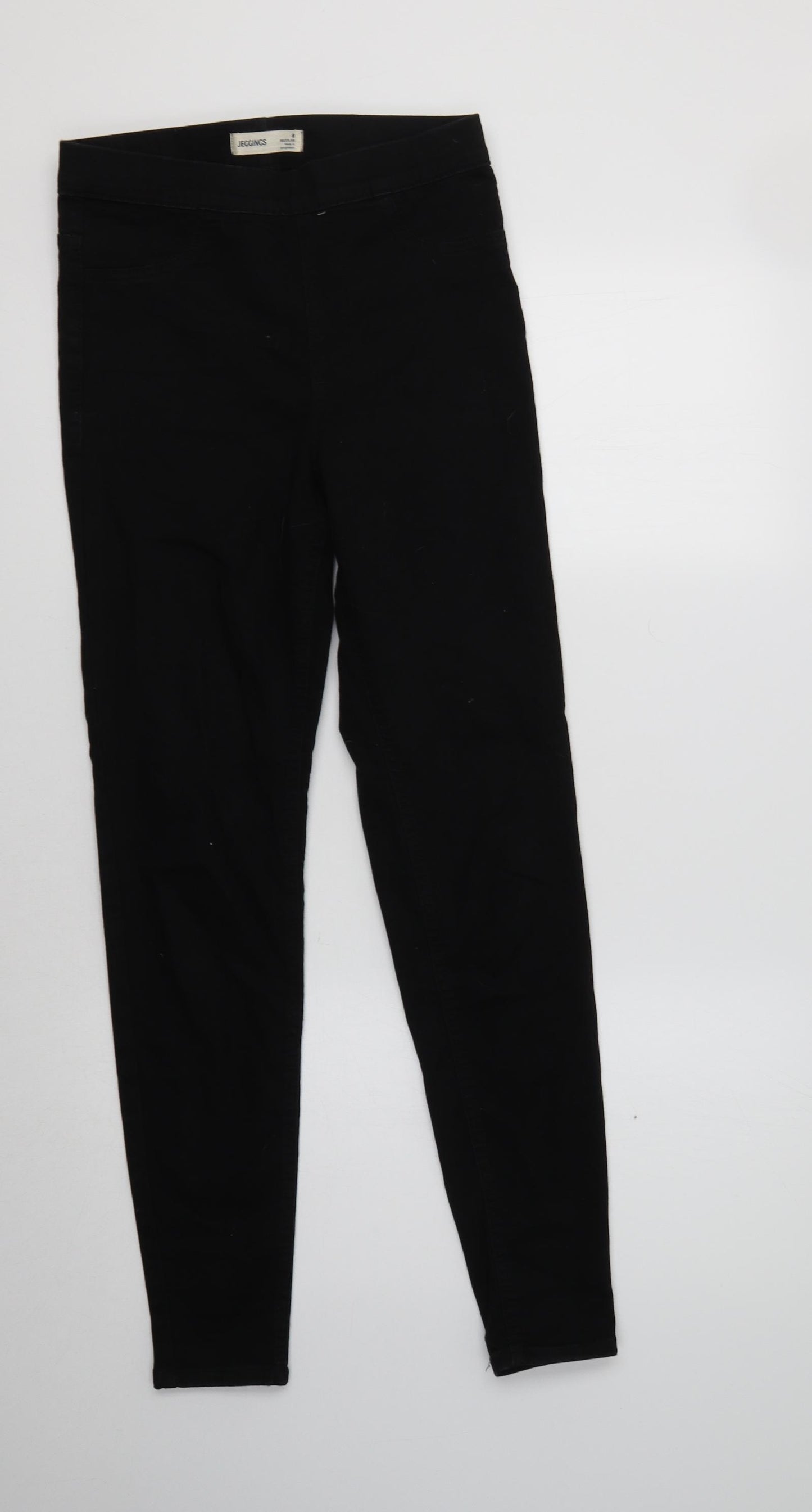 M&S Womens Black  Cotton Jegging Jeans Size 8 L30 in Regular