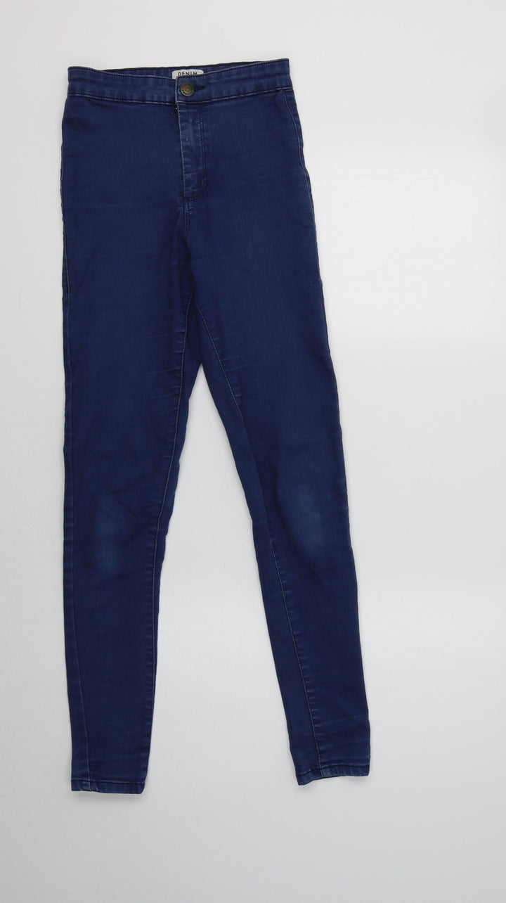 Miss Selfridge Womens Blue Cotton Jegging Jeans Size 6 L29 in Regular