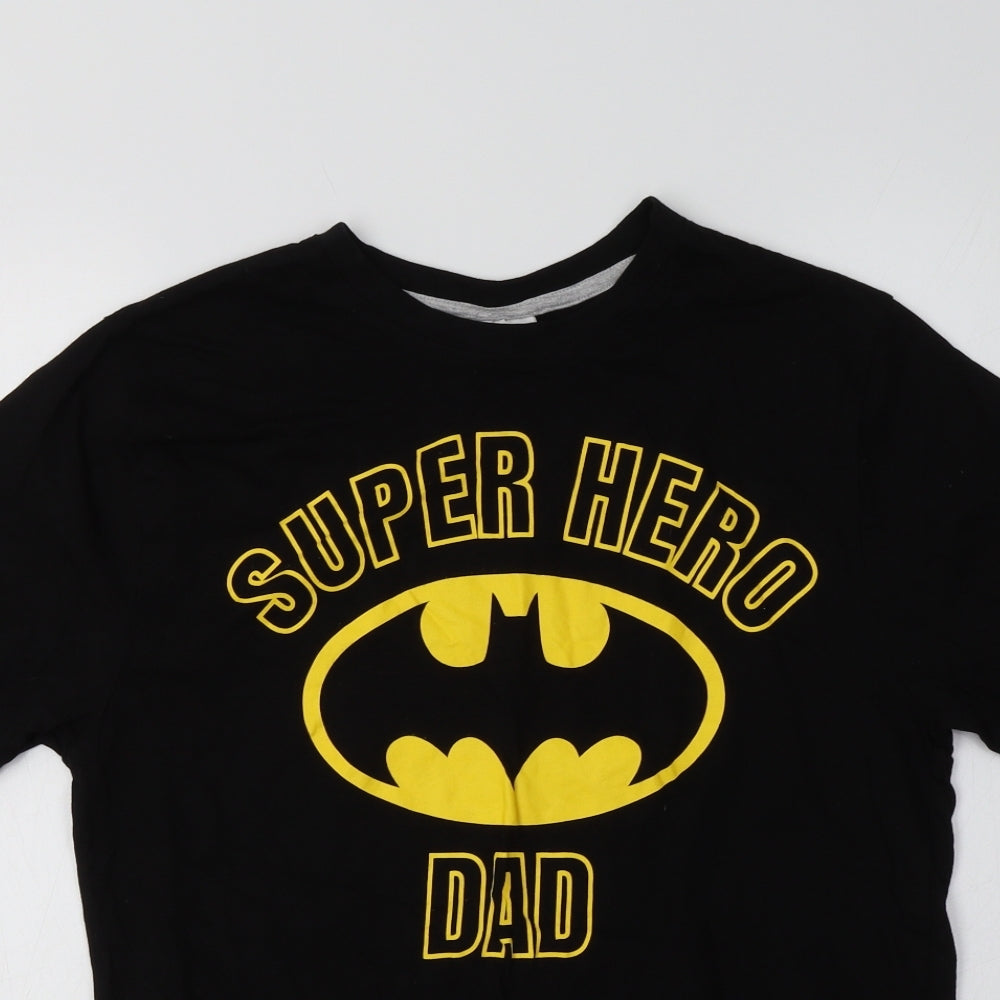 Batman Mens Black  Cotton  T-Shirt Size S Crew Neck  - Super Hero