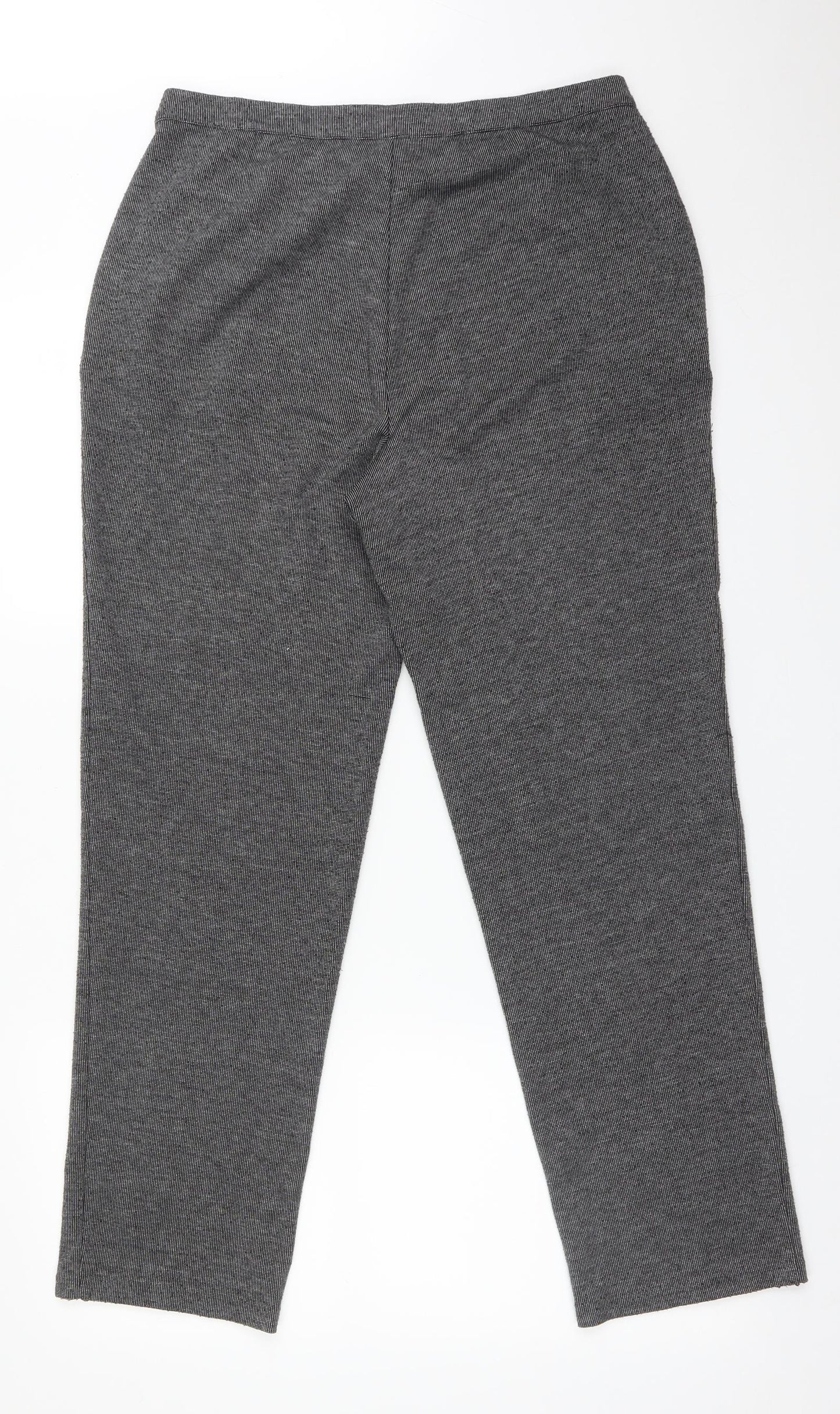 M&S Womens Black  Polyester Trousers  Size 14 L28 in Regular