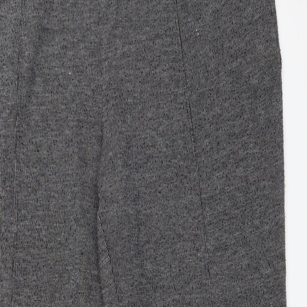 M&S Womens Black  Polyester Trousers  Size 14 L28 in Regular