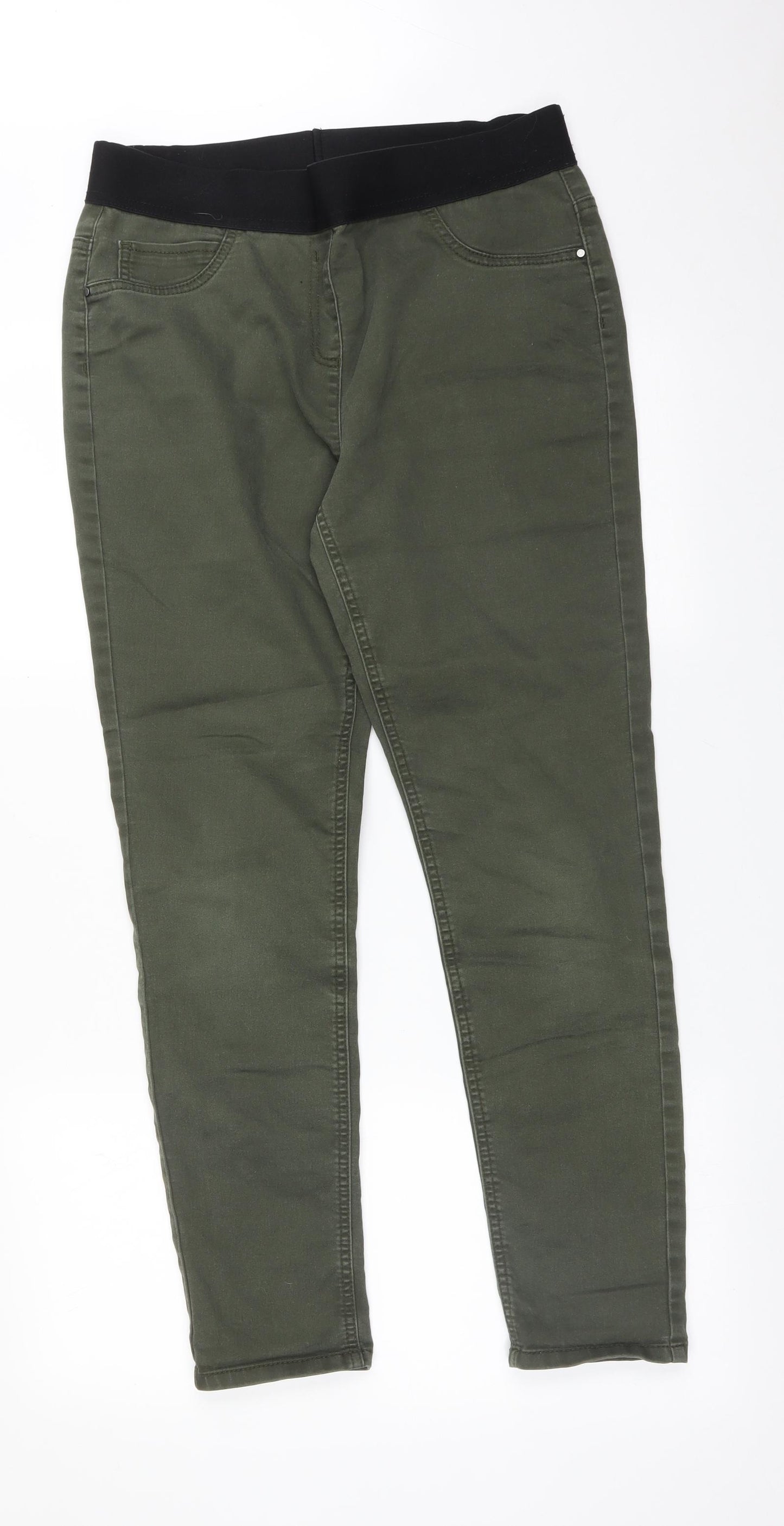George Womens Green  Cotton Jegging Jeans Size 14 L28 in Regular