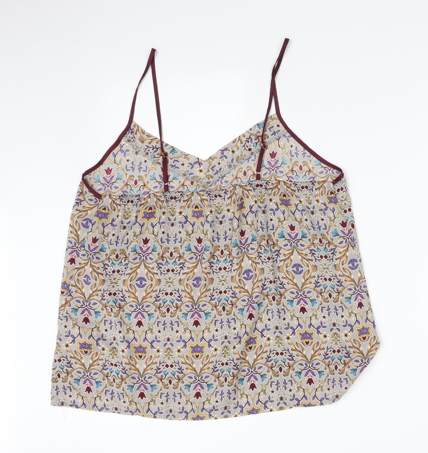 SECRET POSSESIONS Womens Multicoloured Floral Polyester Cami Pyjama Top Size L