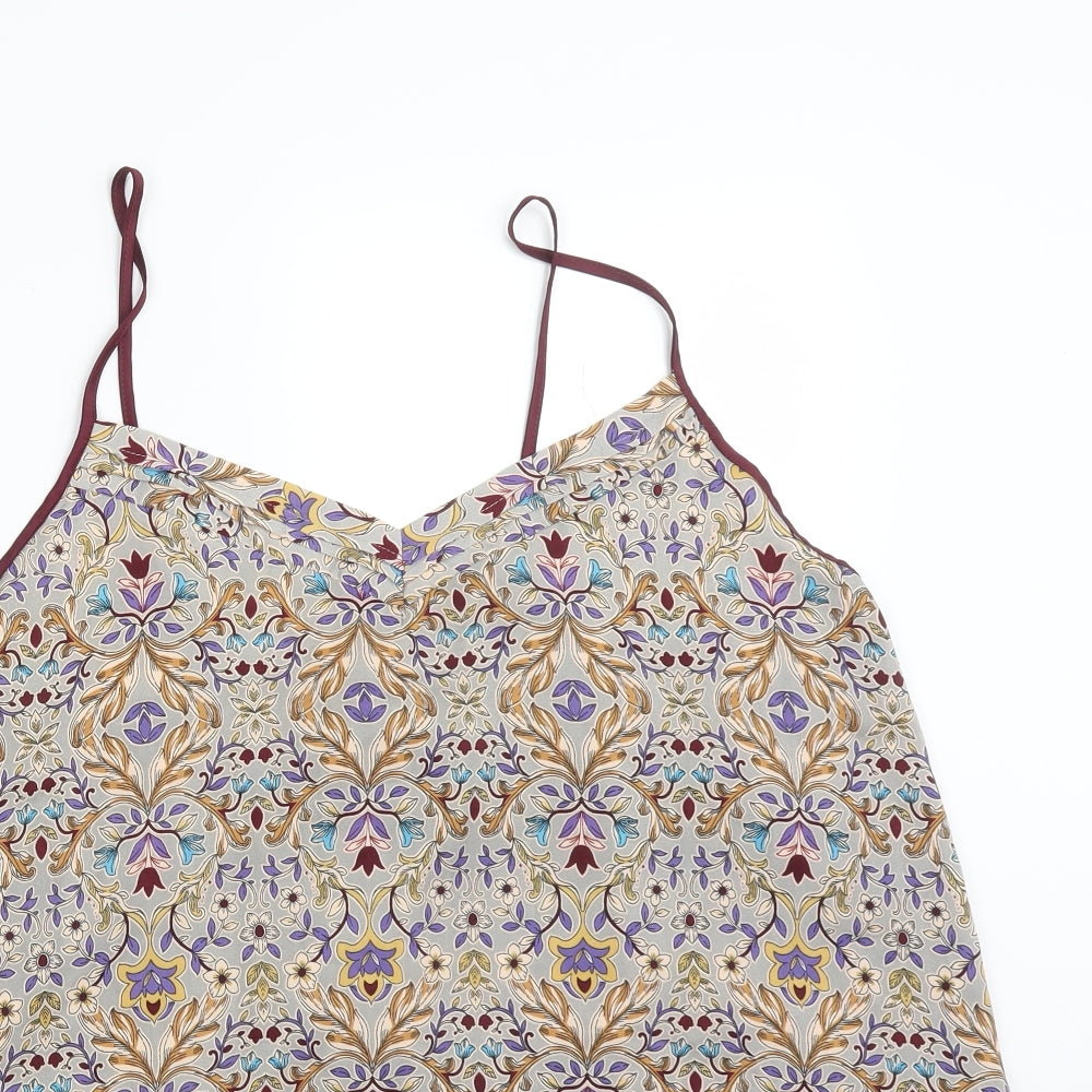 SECRET POSSESIONS Womens Multicoloured Floral Polyester Cami Pyjama Top Size L