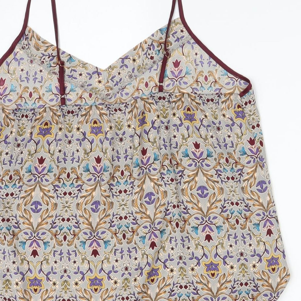 SECRET POSSESIONS Womens Multicoloured Floral Polyester Cami Pyjama Top Size L