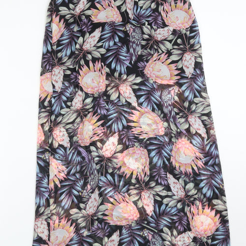 H&M Womens Multicoloured Floral Polyester Straight & Pencil Skirt Size 6