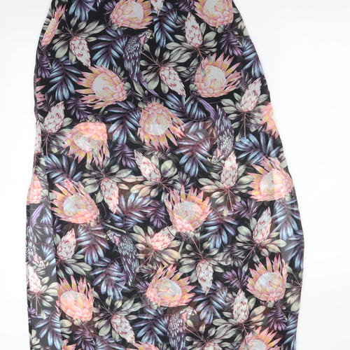 H&M Womens Multicoloured Floral Polyester Straight & Pencil Skirt Size 6