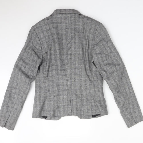 H&M Womens Multicoloured Check Polyester Jacket Suit Jacket Size 8
