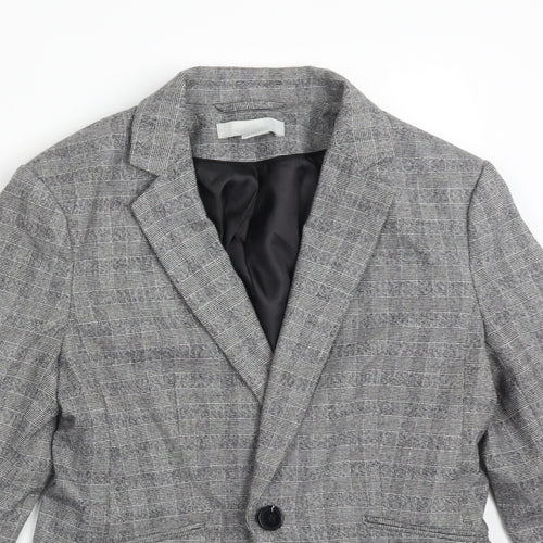 H&M Womens Multicoloured Check Polyester Jacket Suit Jacket Size 8