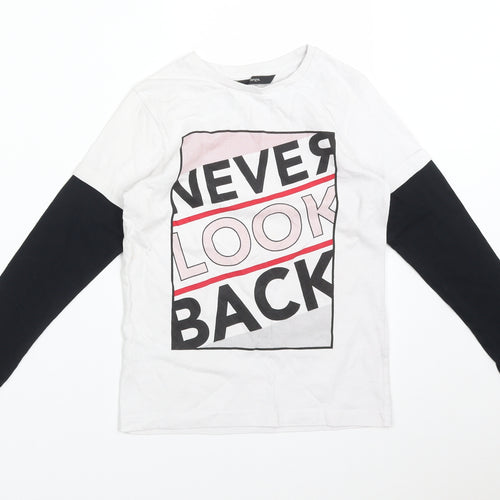 George Boys Multicoloured Colourblock Cotton Basic T-Shirt Size 7-8 Years Round Neck  - NEVER LOOK BACK
