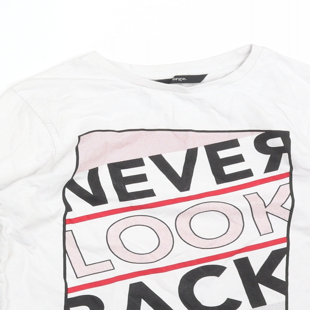 George Boys Multicoloured Colourblock Cotton Basic T-Shirt Size 7-8 Years Round Neck  - NEVER LOOK BACK