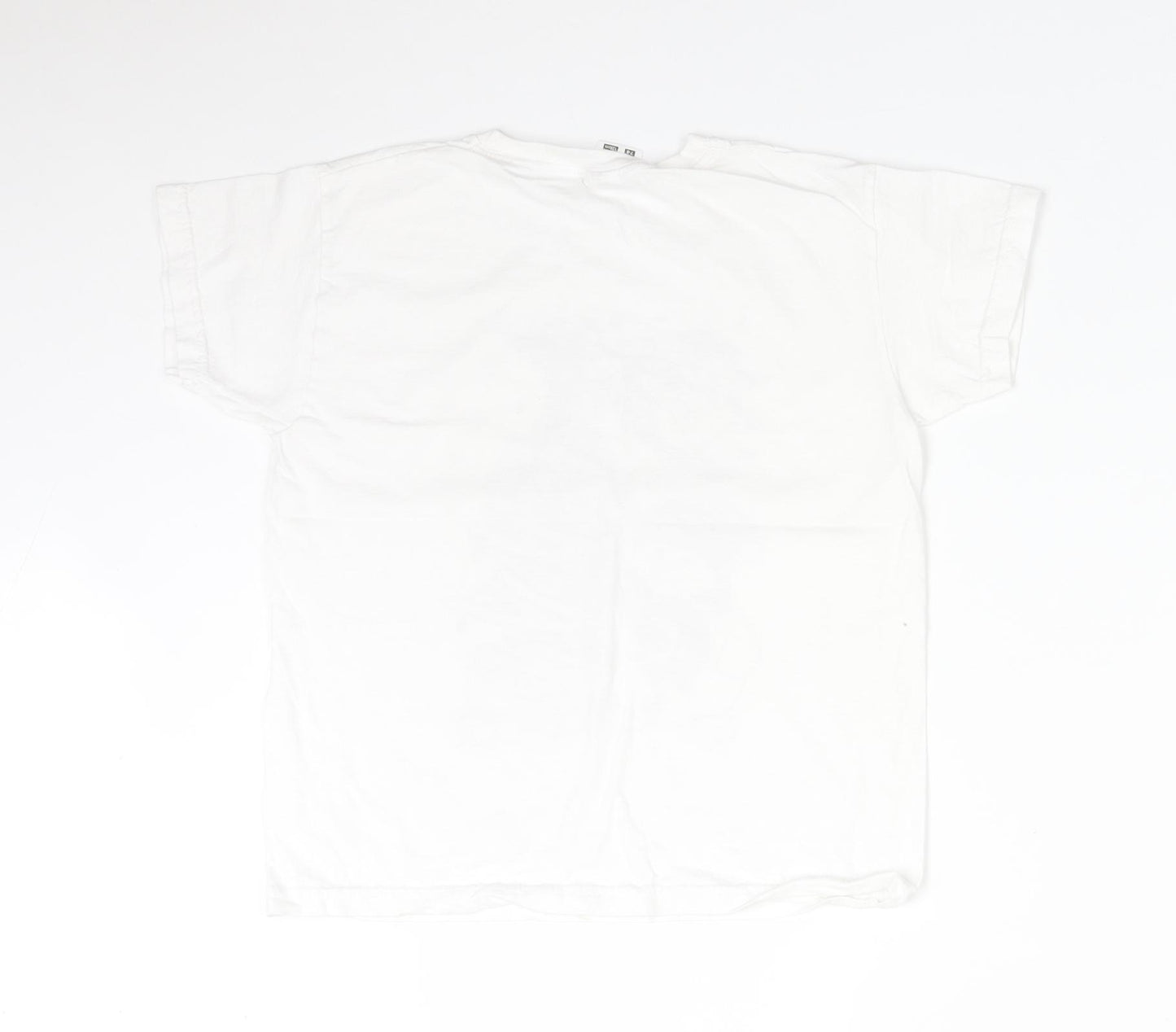 Fruit of the Loom Girls White  Cotton Basic T-Shirt Size 7-8 Years Round Neck  - CHRISTMAS