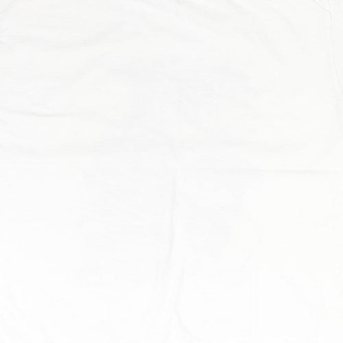 Fruit of the Loom Girls White  Cotton Basic T-Shirt Size 7-8 Years Round Neck  - CHRISTMAS