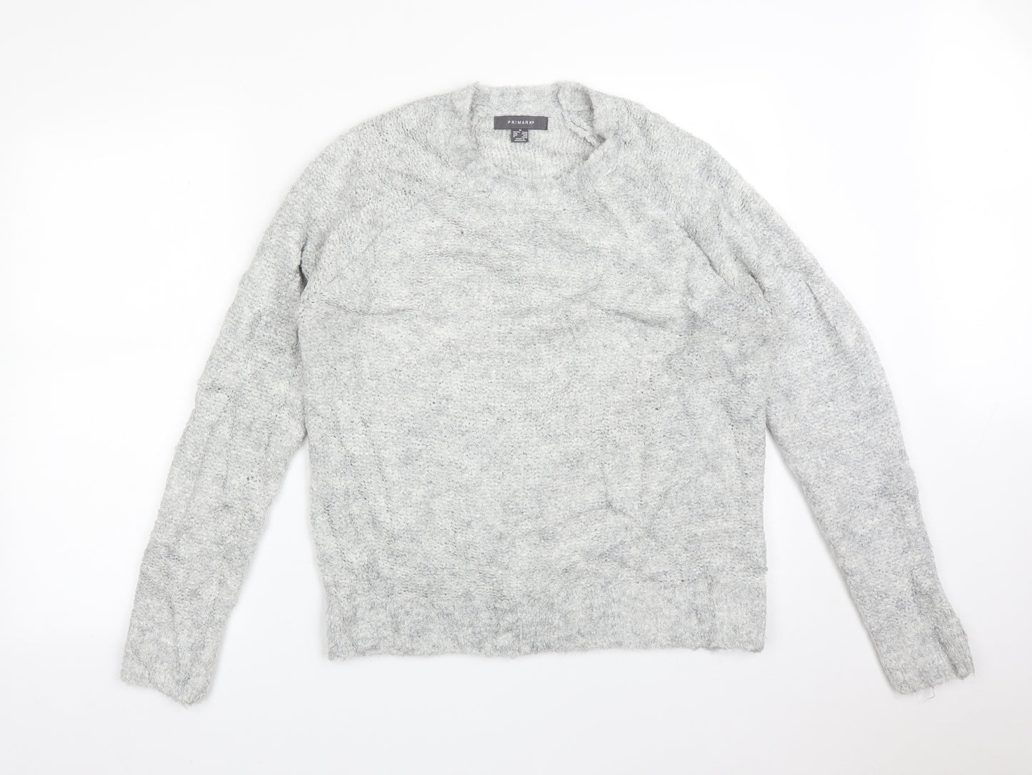 Primark Womens Grey  Acrylic Pullover Sweatshirt Size M