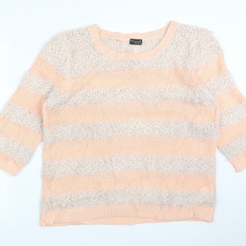 ORIGINALS Womens Multicoloured Striped Polyester Pullover Sweatshirt Size XL