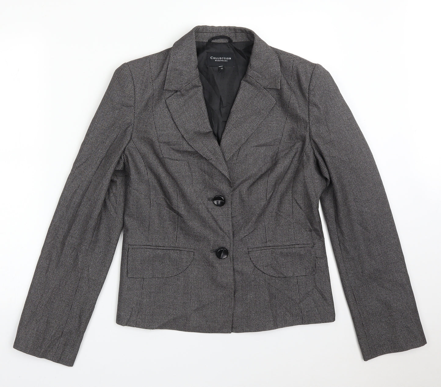 COLLECTION Womens Multicoloured Houndstooth Polyester Jacket Suit Jacket Size 12