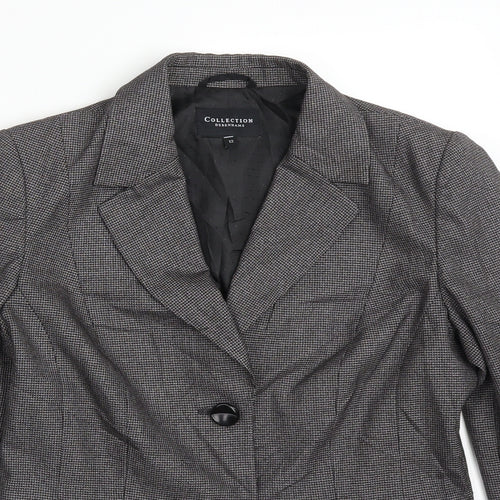 COLLECTION Womens Multicoloured Houndstooth Polyester Jacket Suit Jacket Size 12
