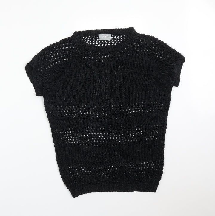 Wallis Womens Black   Basic T-Shirt Size S Round Neck