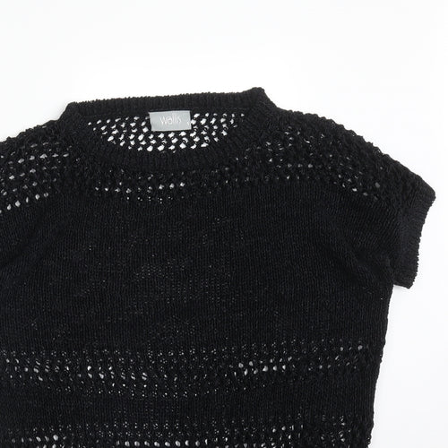 Wallis Womens Black   Basic T-Shirt Size S Round Neck