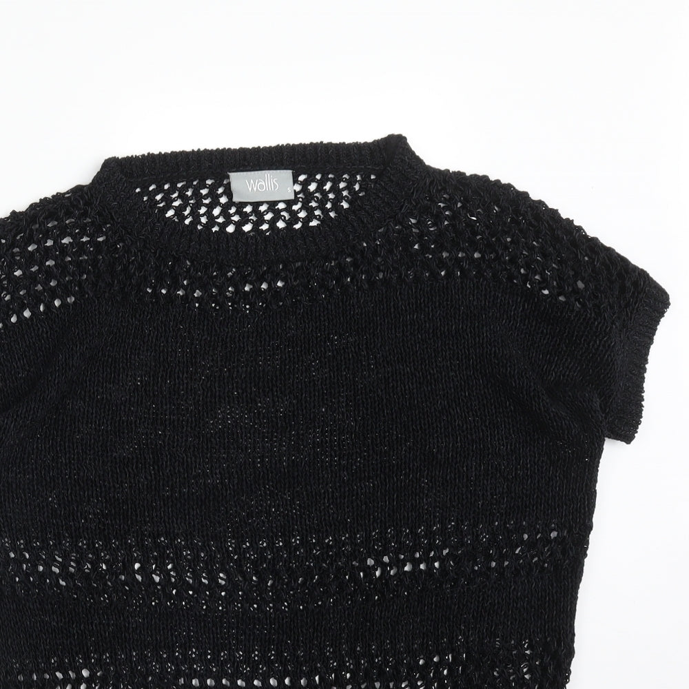 Wallis Womens Black   Basic T-Shirt Size S Round Neck