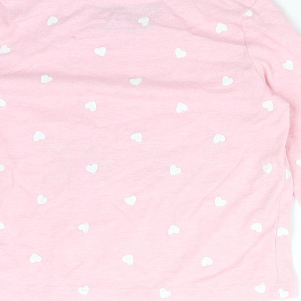 Primark Girls Pink  Cotton Basic T-Shirt Size 18-24 Months Round Neck  - LOVE LOVE LOVE