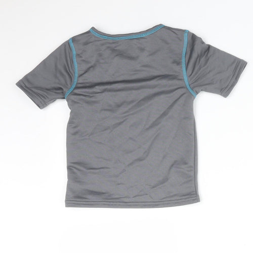 Crane Boys Grey  Polyester Basic T-Shirt Size 3-4 Years Crew Neck