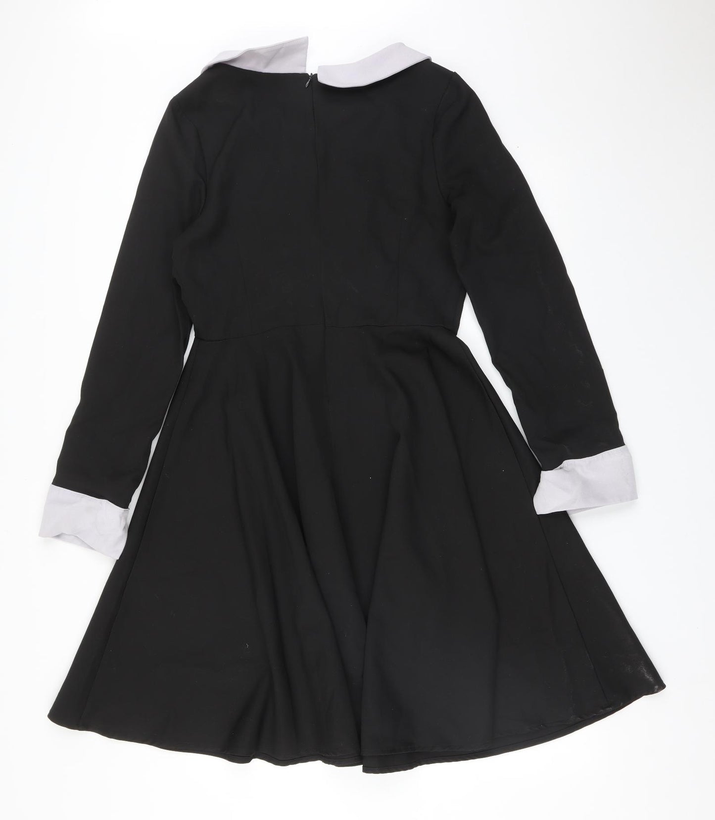 LADY STYLE Womens Black   Fit & Flare  Size XL Collared