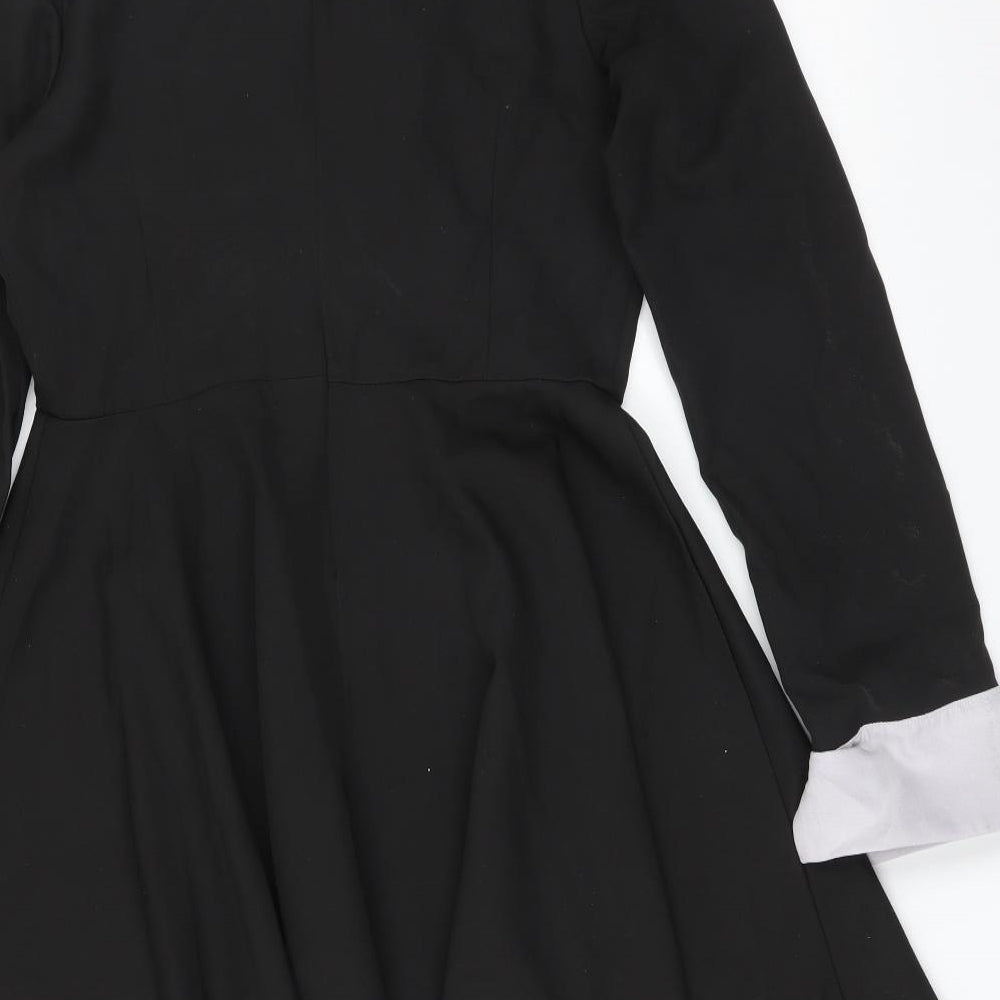 LADY STYLE Womens Black   Fit & Flare  Size XL Collared