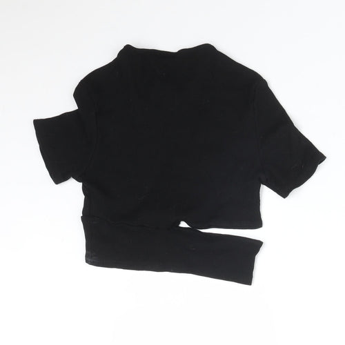 COLLUSION Womens Black  Cotton Basic T-Shirt Size 10 Round Neck