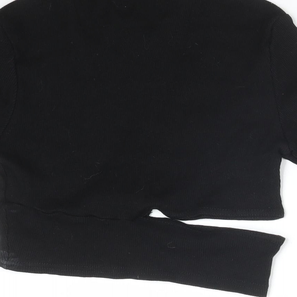 COLLUSION Womens Black  Cotton Basic T-Shirt Size 10 Round Neck