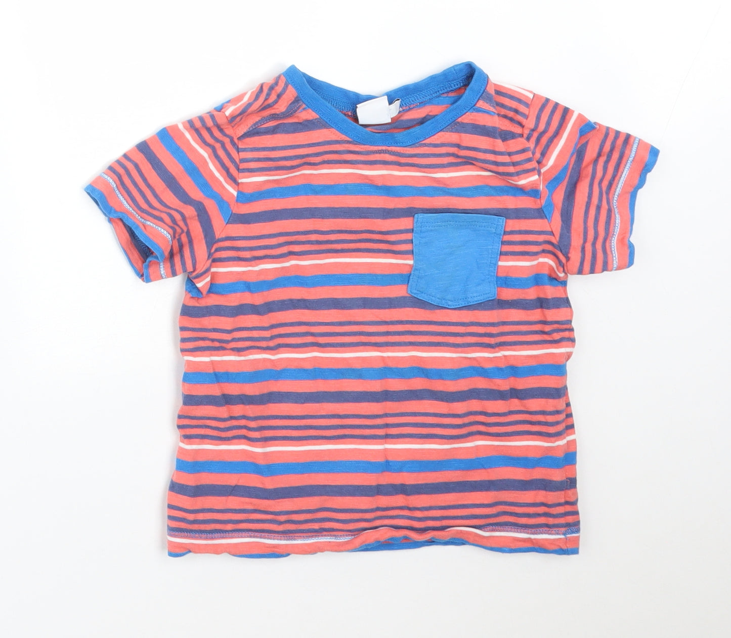 Mini Club Boys Multicoloured Striped Cotton Basic T-Shirt Size 2-3 Years Round Neck