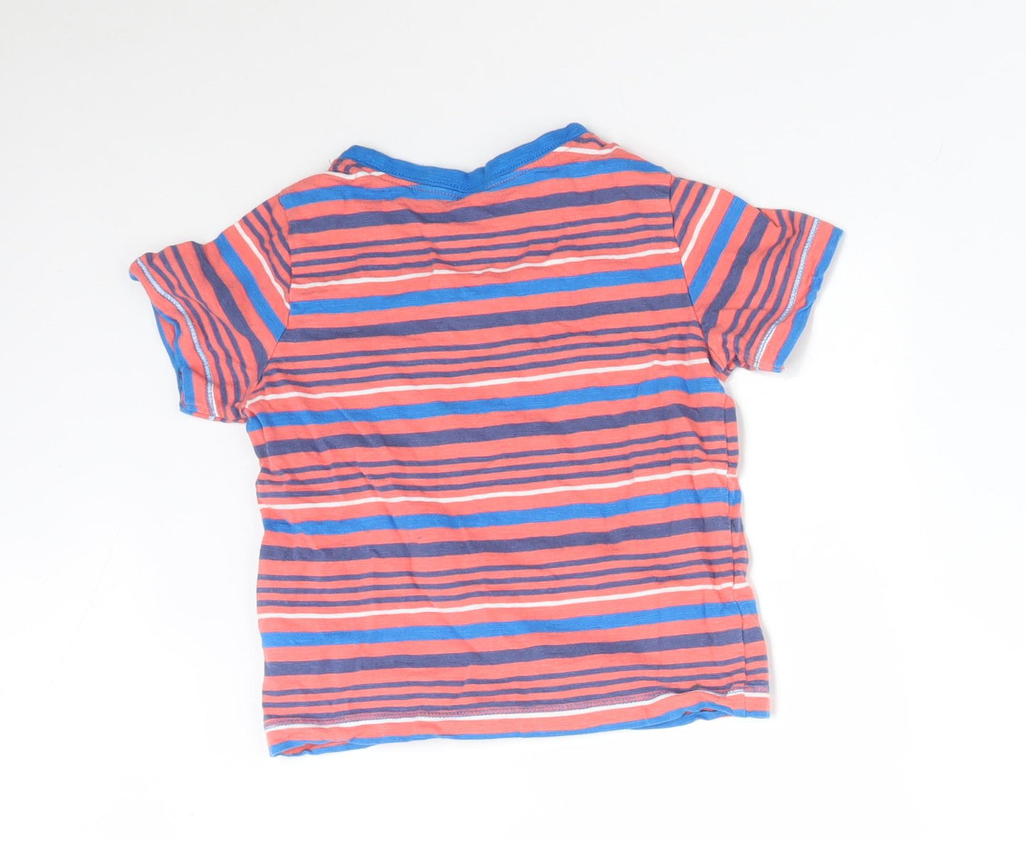 Mini Club Boys Multicoloured Striped Cotton Basic T-Shirt Size 2-3 Years Round Neck