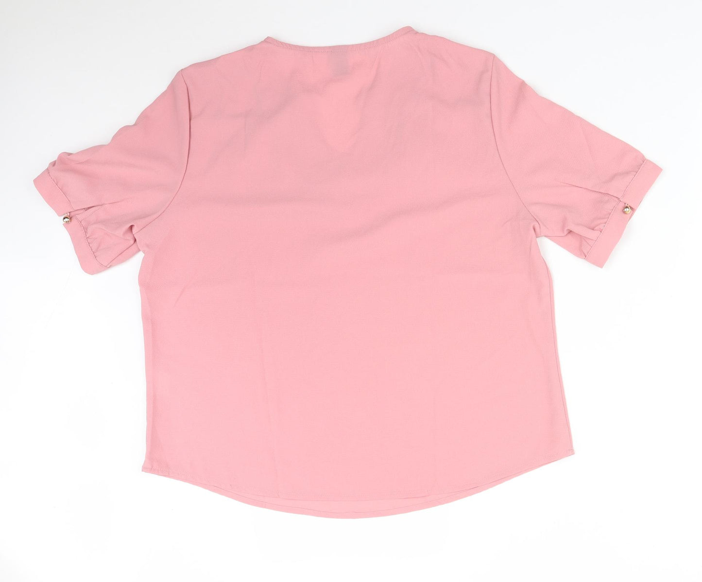 SheIn Womens Pink  Polyester Basic Blouse Size XL V-Neck